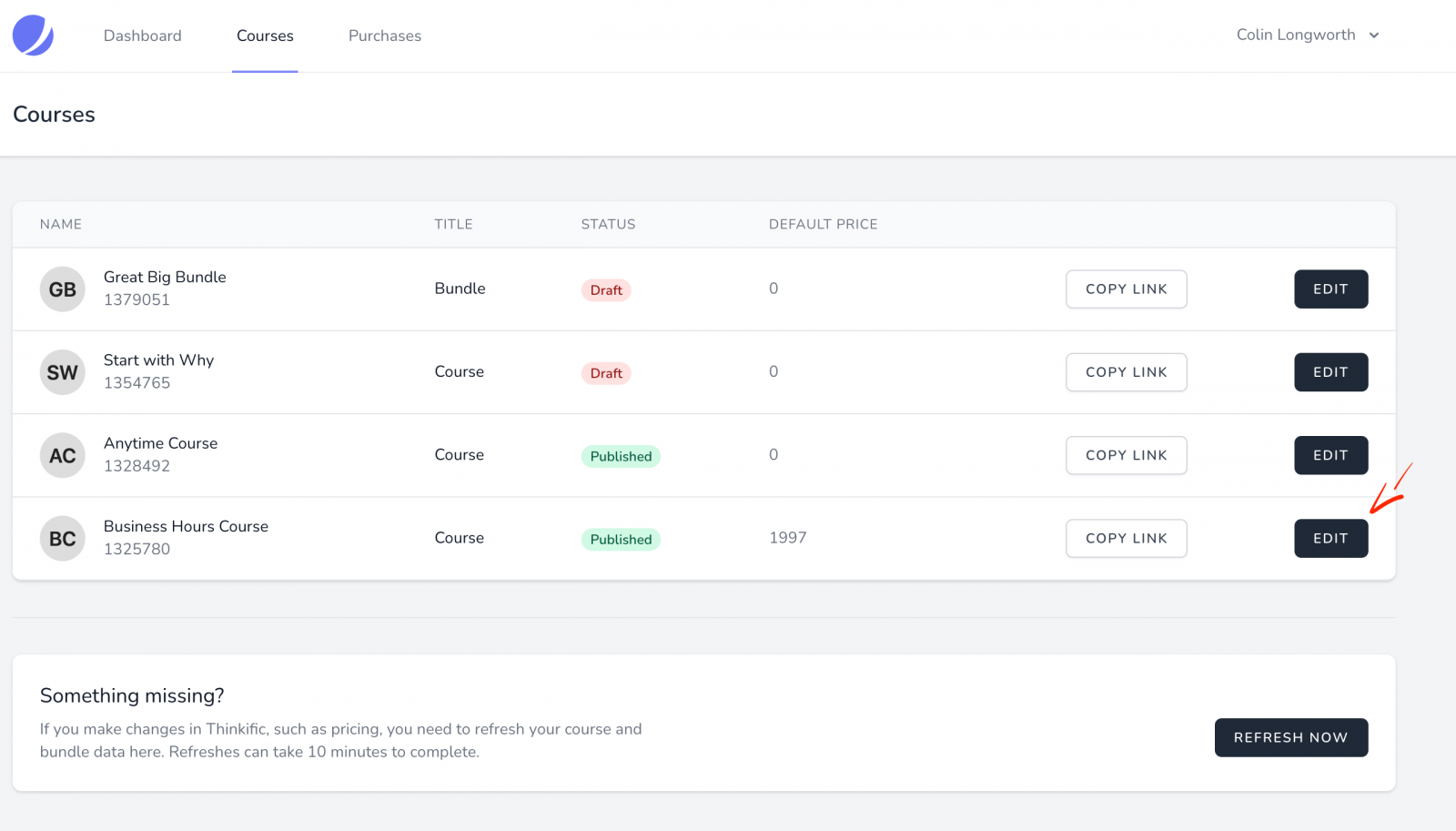 How to change prices for WeChat & AliPay Thinkific Courses & Bundles 2 thinkific wechat course edit