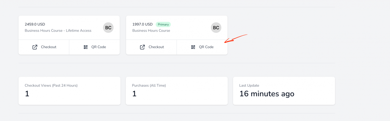 QR Checkout Codes for WeChat & AliPay in Thinkific 2 thinkific wechat course qrcode create