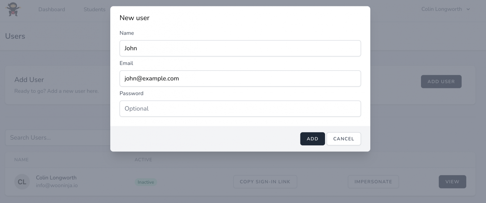 How do I add B2B Users to Thinkific? 3 b2b dashboard users add details